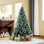 Arbre de Noël artificiel enneigé avec branches, 61 pommes de pin et 800 pointes