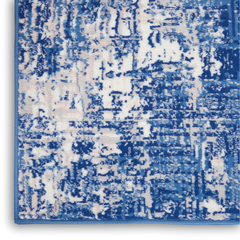 Tapis bleu / bleu marine Michiel, Rectangle 8 pi x 10 pi