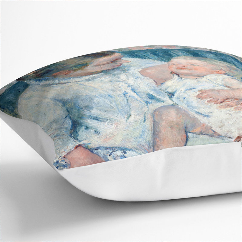 Childs Bath Time Square Throw Cushion, White, 40cm H x 40cm W x 15cm D