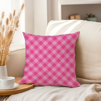 Abstract Hot Pink Plaid Pattern II Modern