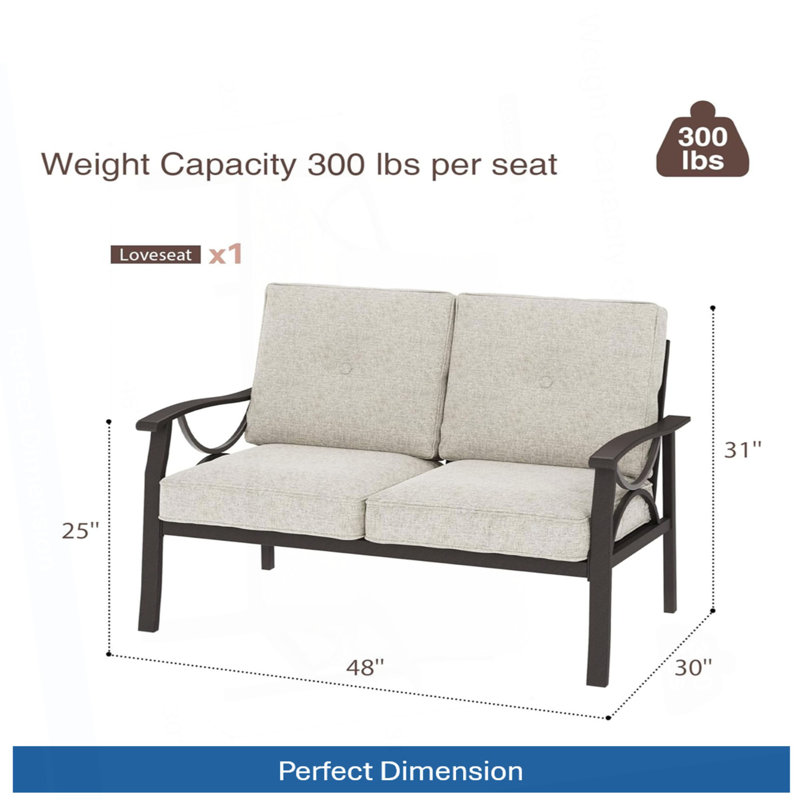 Canapé 48 po avec 2 sièges 48 po, Beige
