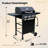 Flintex 3 Burner Propane Gas Grill, 27,000 BTU BBQ Grill with Side Table, Enameled Grate Lockable Casters 467 Sq.In Cooking Area for Outdoor Backyard Patio