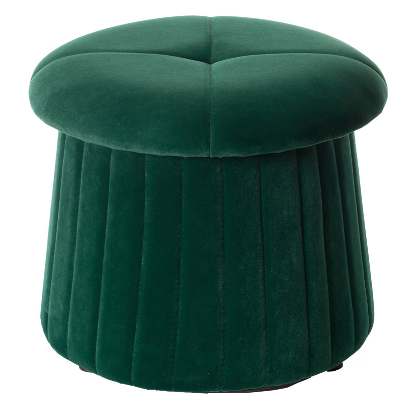 Velvet Ottoman, Green Velvet