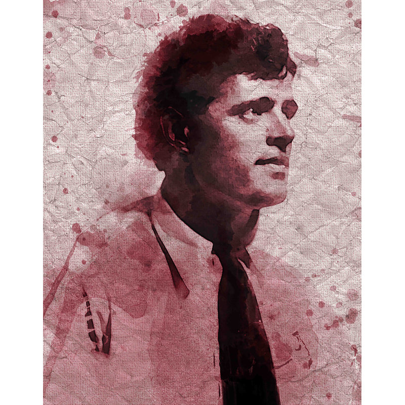Décalcomanie murale amovible avec prise de londres aquarelle, H 18 po x l 14 po, Rouge