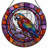 7.8"H Tropical Parrot Stained Glass Window Panel-266779109