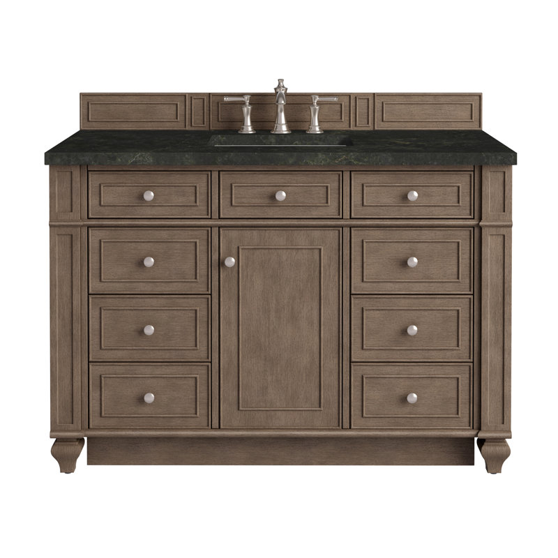 Bristol 48'' W Single Vanity, Whitewashed Walnut, Phantome Eclos, 8" Widespread