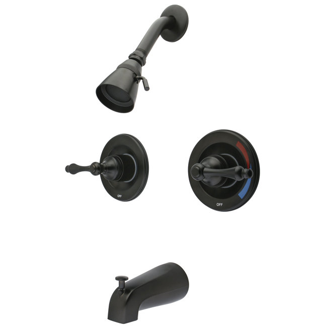 Heritage Pressure Balanced Temperature Control Tub and Shower Faucet with Twin Metal Lever Handles