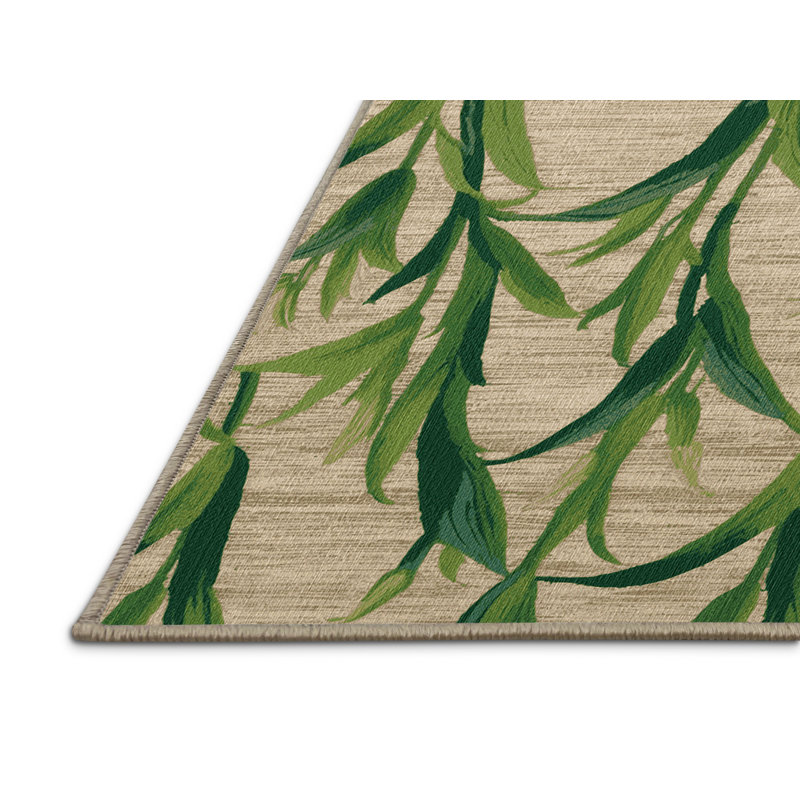 Washable Day Lily Shoots Vegetables Area Rug, Rectangle 2' x 3'