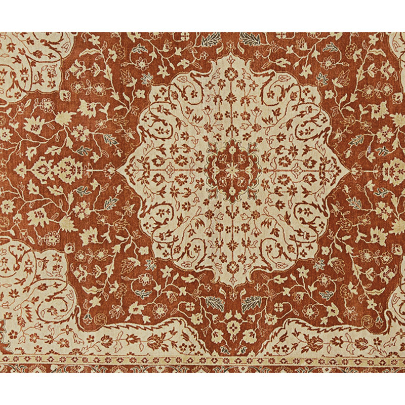 High-Quality Hand-Knotted Rust Area Rug
