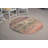 Vintage Turkish Oushak Round Rug - Red Patchwork Accent for Entryway or Dorm Room
