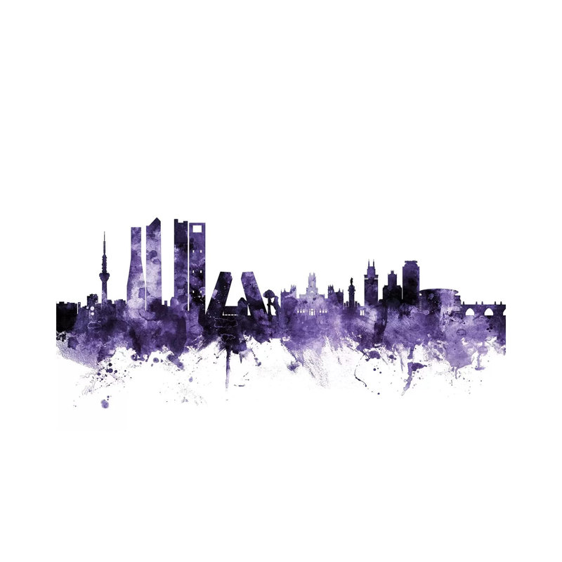Madrid, Spain Skyline by Michael Tompsett - 1 Piece Wrapped Canvas Wall Art, 101.6 cm H x 66.04 cm W x 3.175 cm D