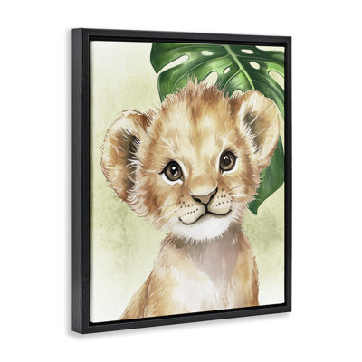 «Jungle Friends Baby Lion Floater», art mural par Christine Simpson