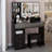Large Size Left Drawer Desktop Vanity Table+Cushioned Stool Dresser Set, 2 AC+2 USB Power Station, Hair Dryer Stand, Extra Large Touch Control LED Mirror, 3-Color Switch, EPA, GCC, UL Certificate-271919619