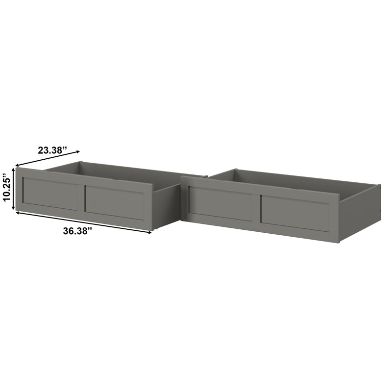 Tiroirs de rangement sous le lit, Gris, Simple/double