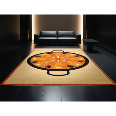Tapis moelleux moelleux d'inspiration mondiale Clybourn Paella