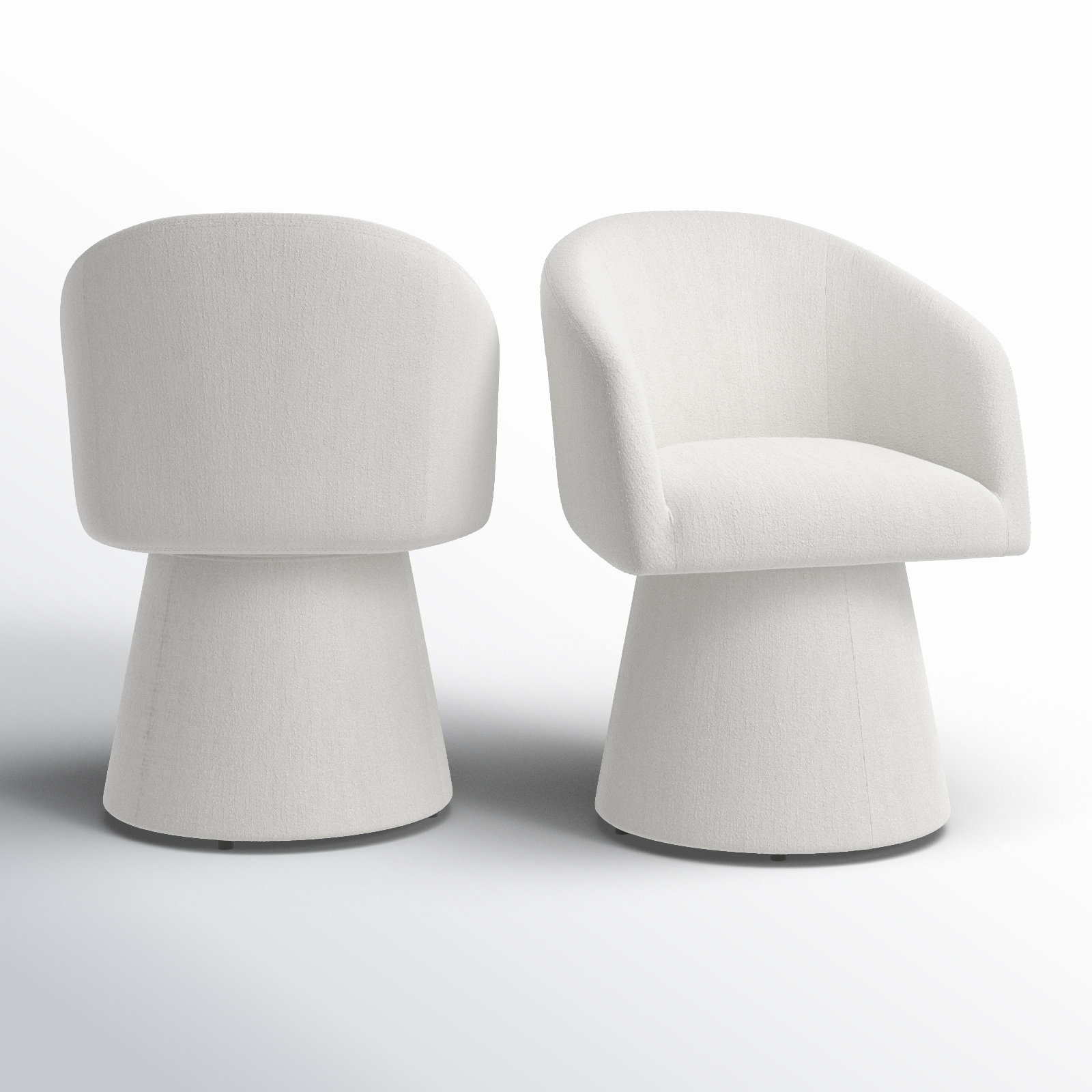 Kyo Swivel Dining Armchair, Mellow Ivory Chenille