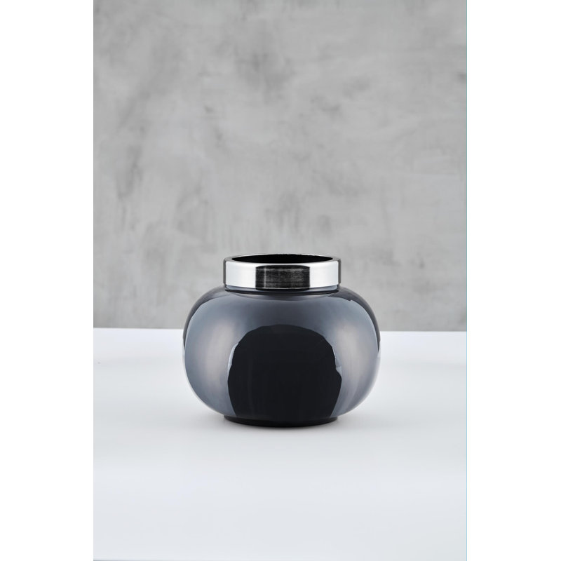 Handmade Metal Table Vase, Grey/Silver