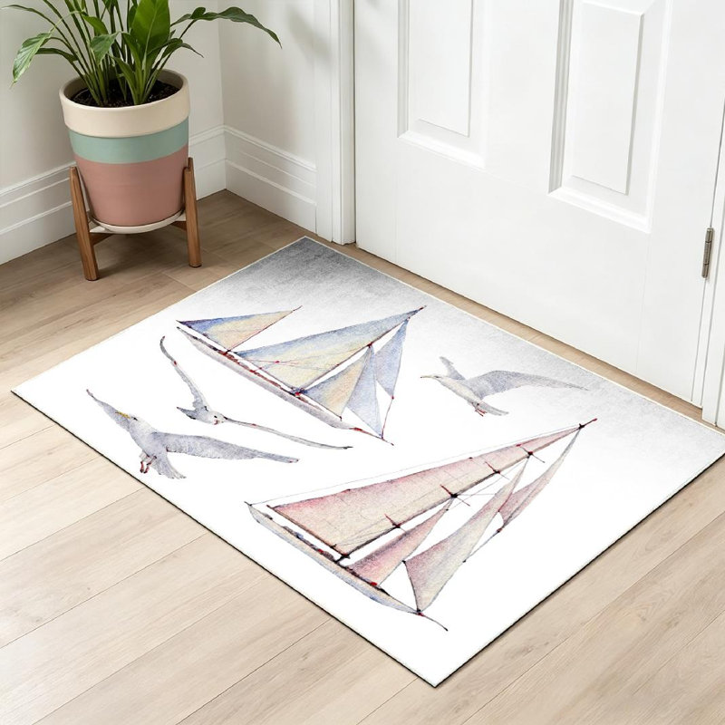 Tapis d'intérieur lavable transparent à l'aquarelle, Rectangle 32 po x 47 po