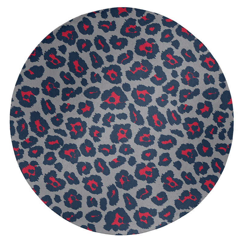Animal Print Indoor Rug, Round 5'