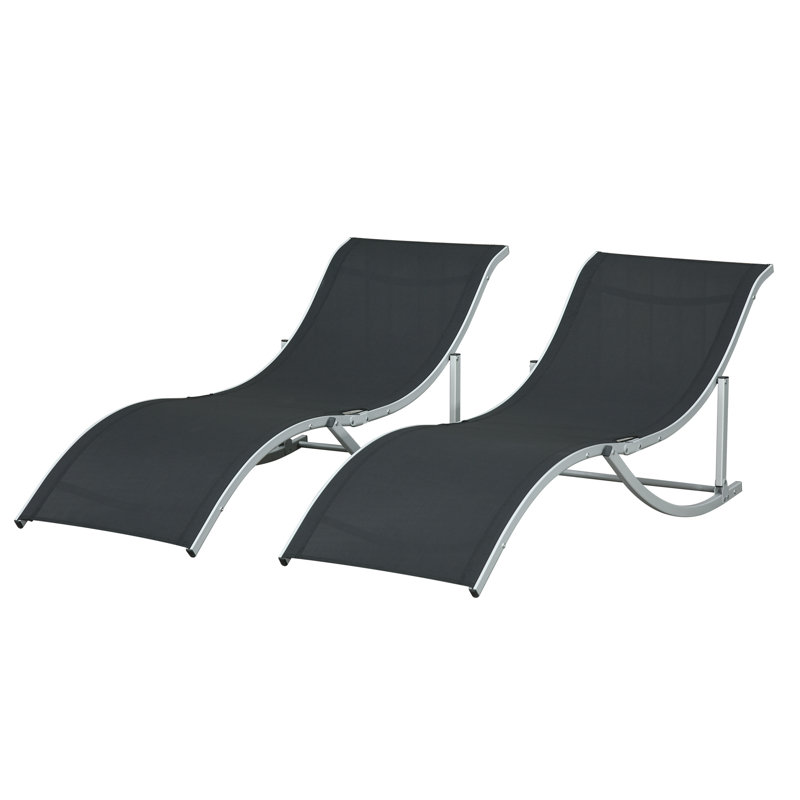 Chaise longue simple 65 po Barryknoll, Noir / acier
