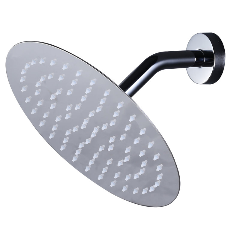 Wide Round Rain Shower Head For Bathroom With 1.8 GPM High-Pressure Swivel Rainfall Spray, Polished Chrome