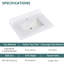 30 po De meuble-lavabo rectangulaire en pierre blanche l 22 po x P 22 po