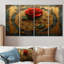 Godarville - Rose, art mural 4 pièces-106161588