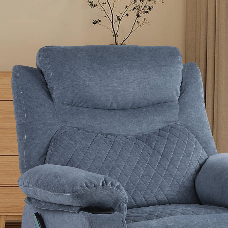 Fauteuil inclinable manuel standard de 36,43 po, Velours bleu