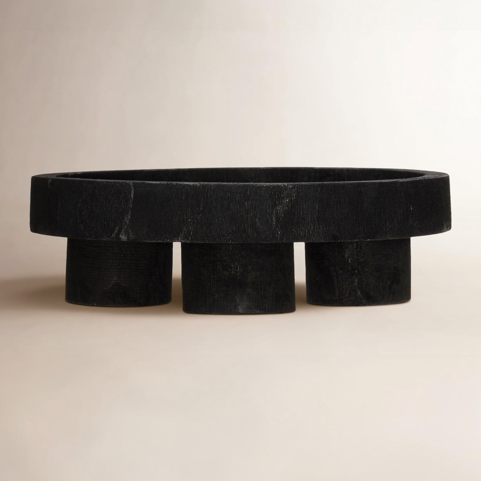 Paulownia Wood Dessert Pedestal Tray, Black