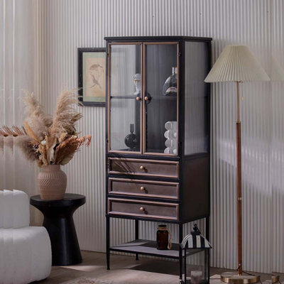 Industrial style iron storage cabinet bookcase