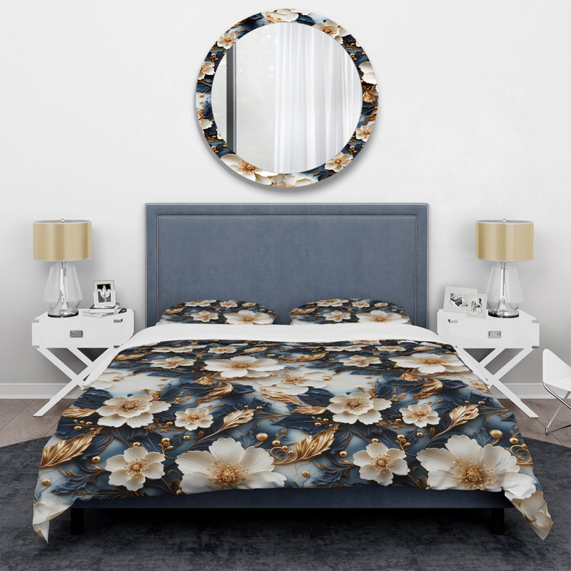 Victorian Opulence Marble Pattern - Marble Duvet Cover Set - Microfiber Polyester, King Duvet Cover + 2 King Shams