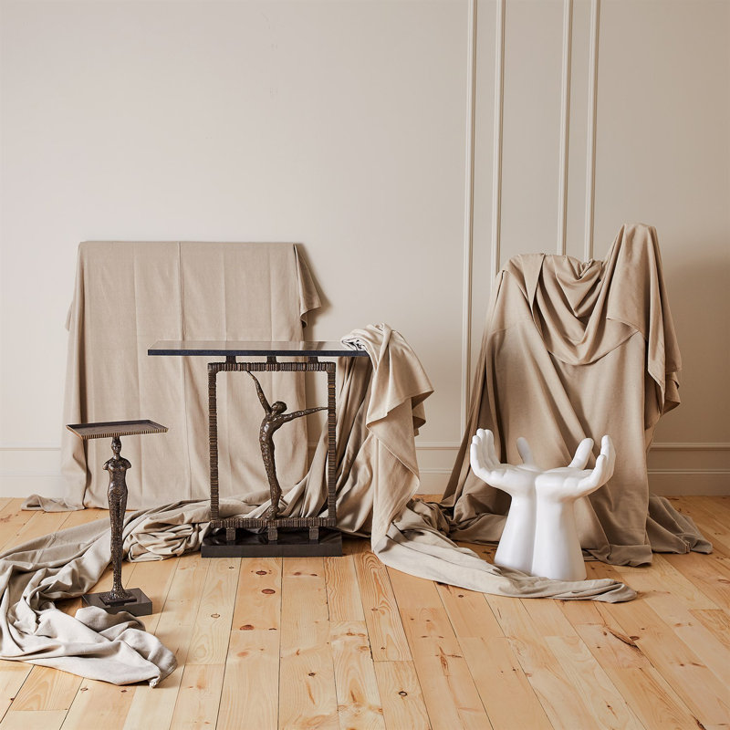 Bronze Iron Frame with Granite Base Console Table
