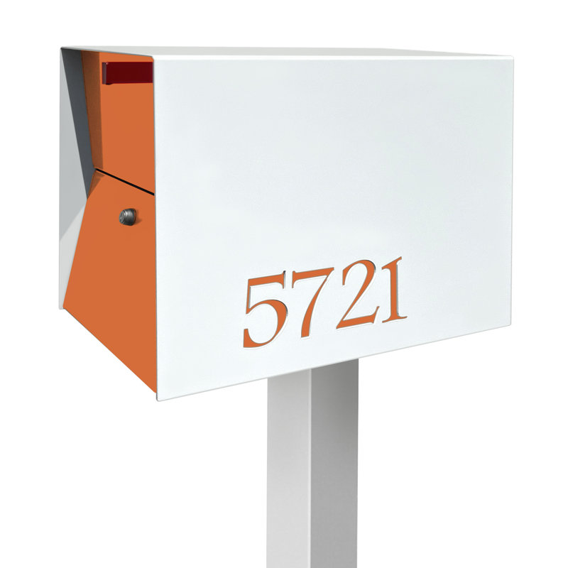 Boîte UptownBox verrouillable en blanc, Blanc / orange, Oui