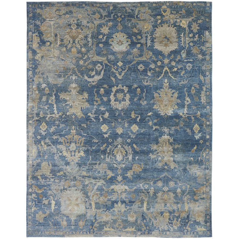 Debarghya Handmade Wool Oriental and Abstract Area Rug, Rectangle 6' x 9'