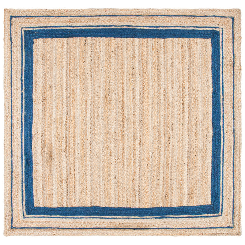 Gassaway Natural Fiber Hand Woven Jute Rug, Square 6'