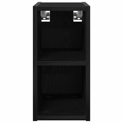 Vidaxl Hanging Cabinet With Storage Riga Black Oak 30 X 29.5 X 40 Cm