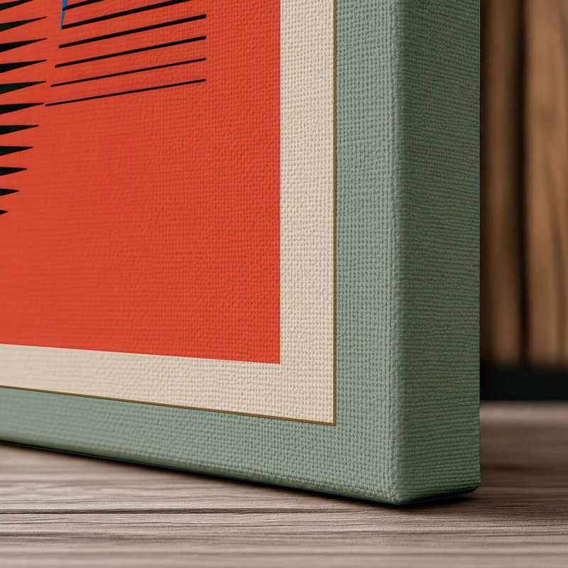 Linear Geometry Geometric - Wrapped Canvas, 36x24 - 91.4 x 61.0 cm, Sage Border