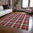 Machine Washable Indoor/Outdoor Christmas Plaid Xhevrie Black Rug-1203108795