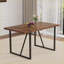 Tables de salle à manger | Mesa de Comedor, plateau rectangulaire en os brun foncé rétro rectangulaire minimaliste de 55 pouces, pour les petites réunions à domicile | Bois aggloméré + métal