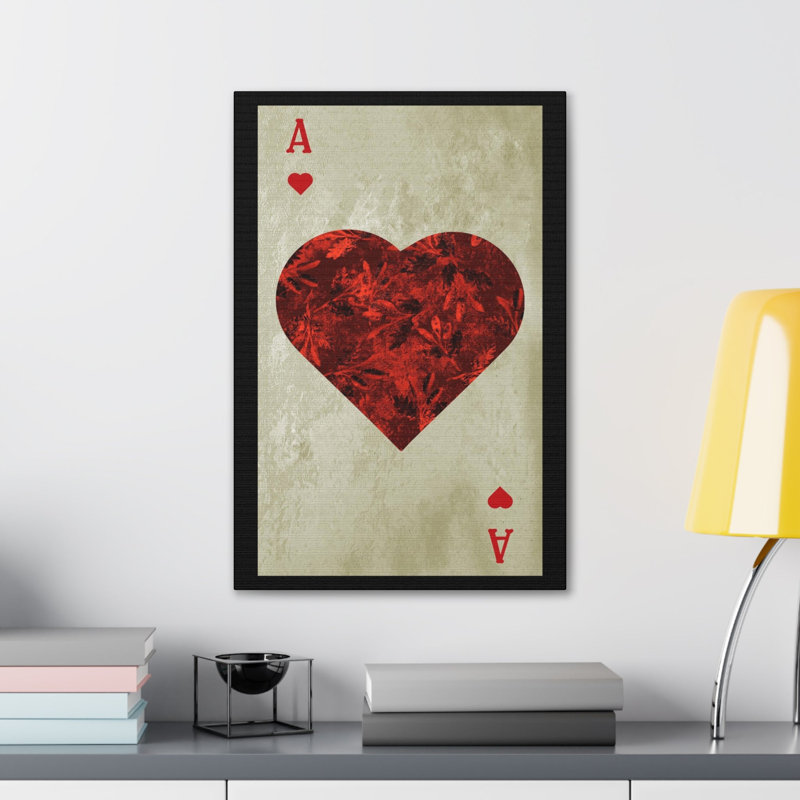 Art mural sur toile Ace Of Hearts, H 20 po x l 20 po