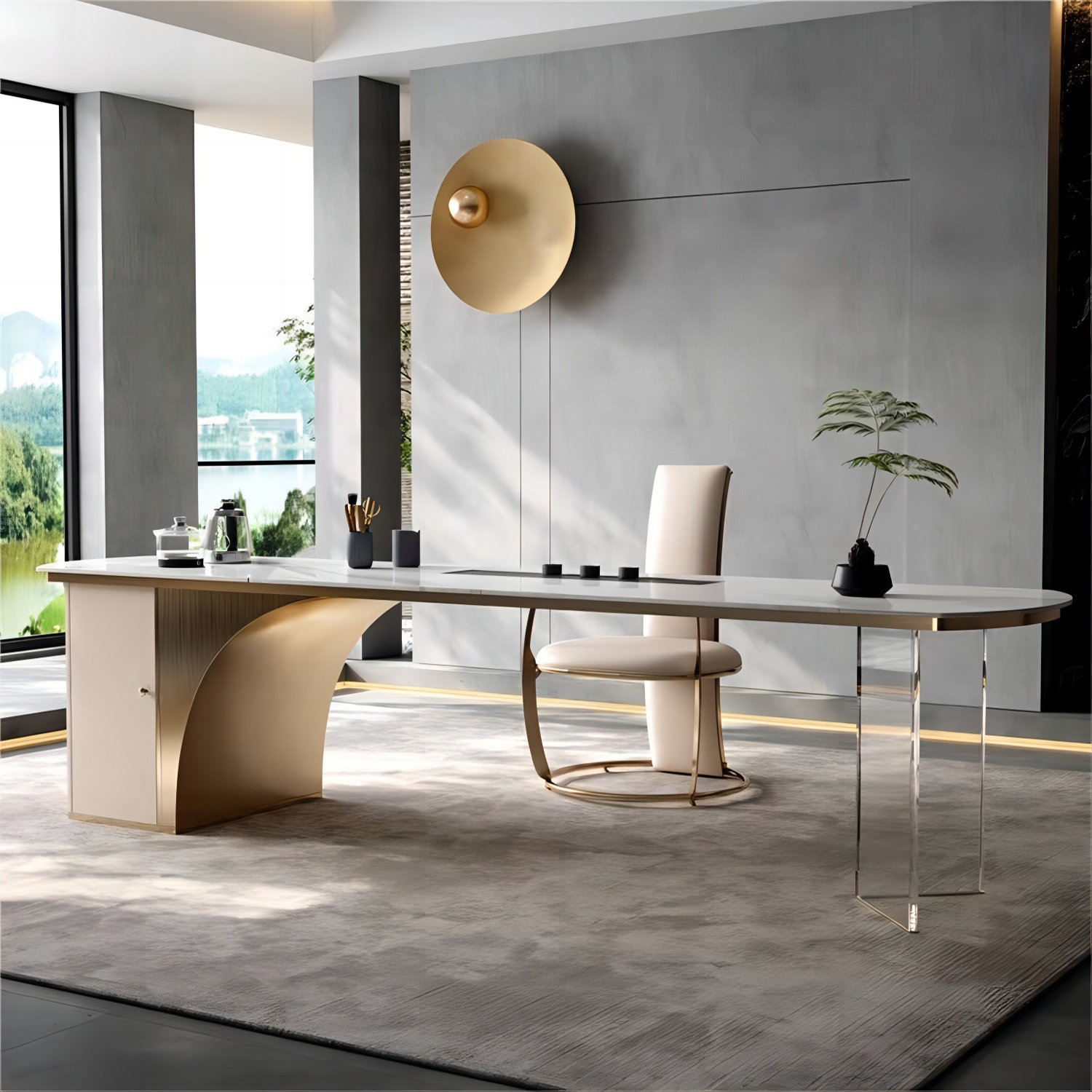Wrought Studio™ Modern Minimalist Rectangular Office Tea Table | Wayfair