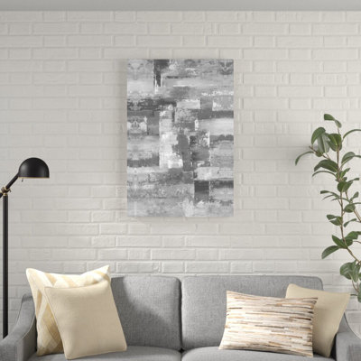 " Abstract Gray Strokes " Painting Print