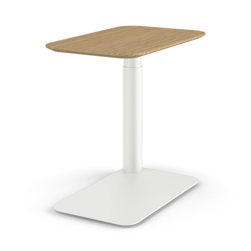 Micro flottant avec base en nuage et plateau en bambou, Naturel / Blanc