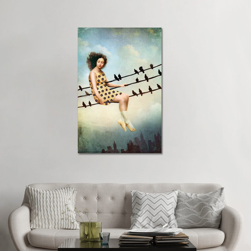 «Hang in There» par Catrin Welz-Stein - impression d'art graphique, H 48 po x l 32 po x P 1,5 po, Toile tendue, Pas de tapis