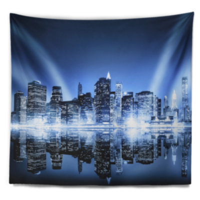 Tapisserie en miroir Cityscape Night New York City