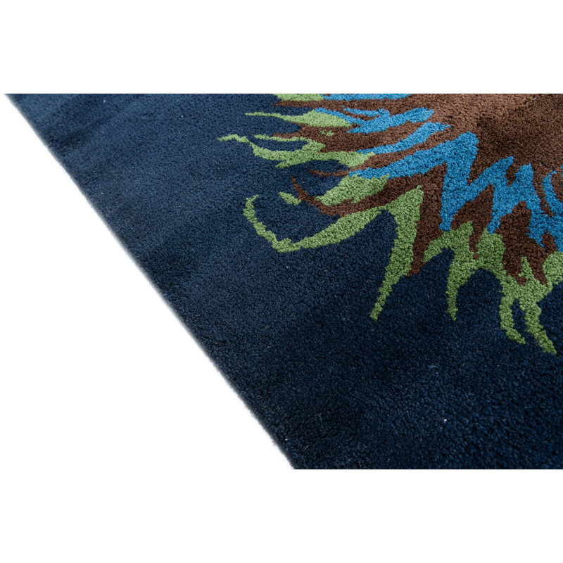 Tapis carré bleu marine Noell