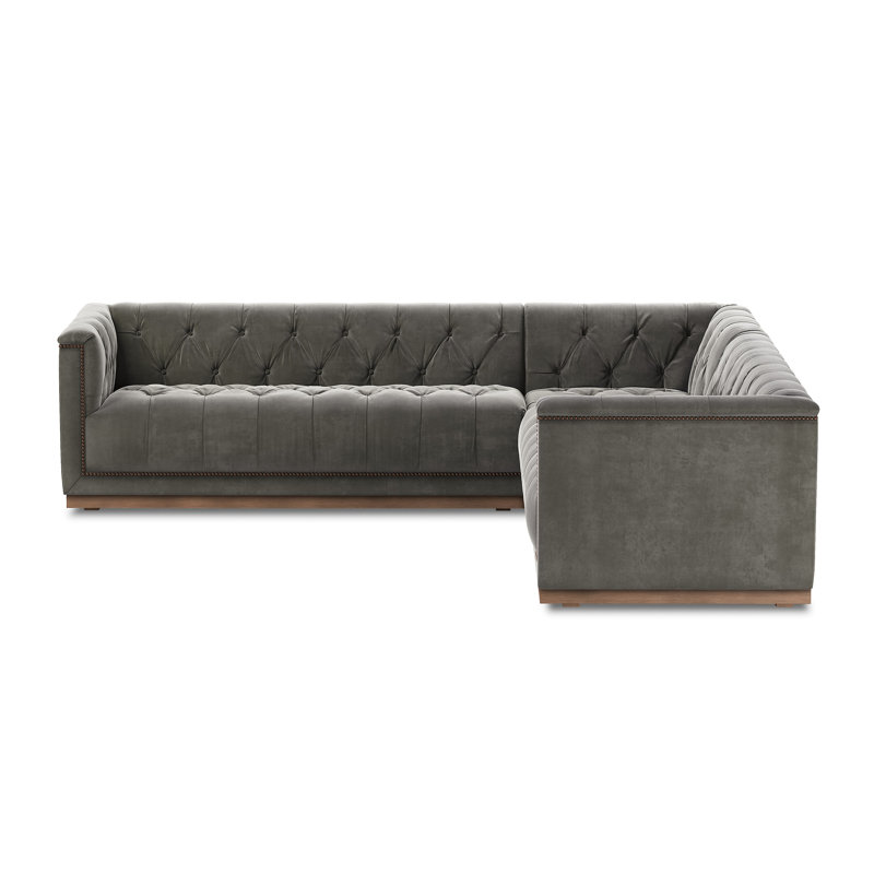 Kensington 3 Piece Corner Sectional - 101 - Destroyed Black, Sapphire Birch Top Grain Leather