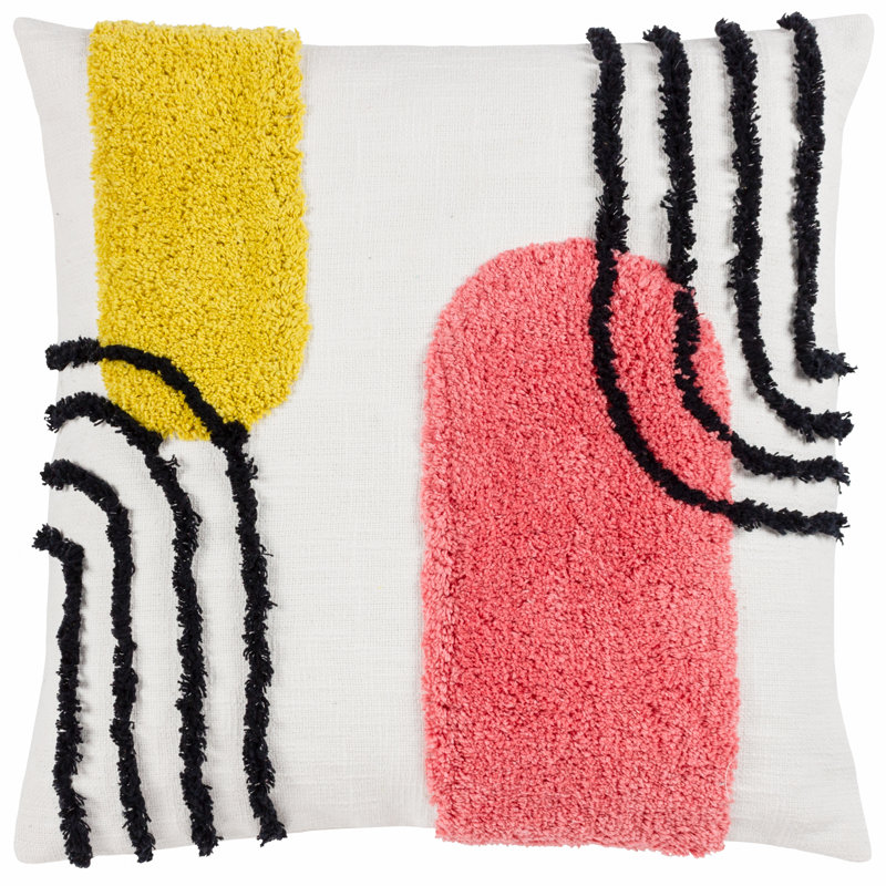 Square Throw Pillow Cover, Citrus/Pink
