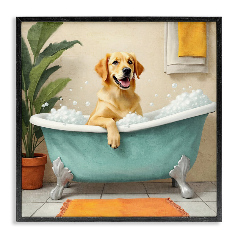 Giclée encadrée de chien Labrador, par Kim Allen, H 12 po x l 12 po, Giclée encadrée noir minuit