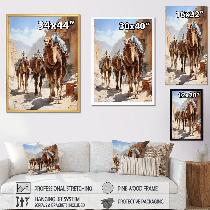 «Asian Art Silk Road II», reproduction sur toile, H 40 po x l 30 po x P 1,5 po, Toile tendue